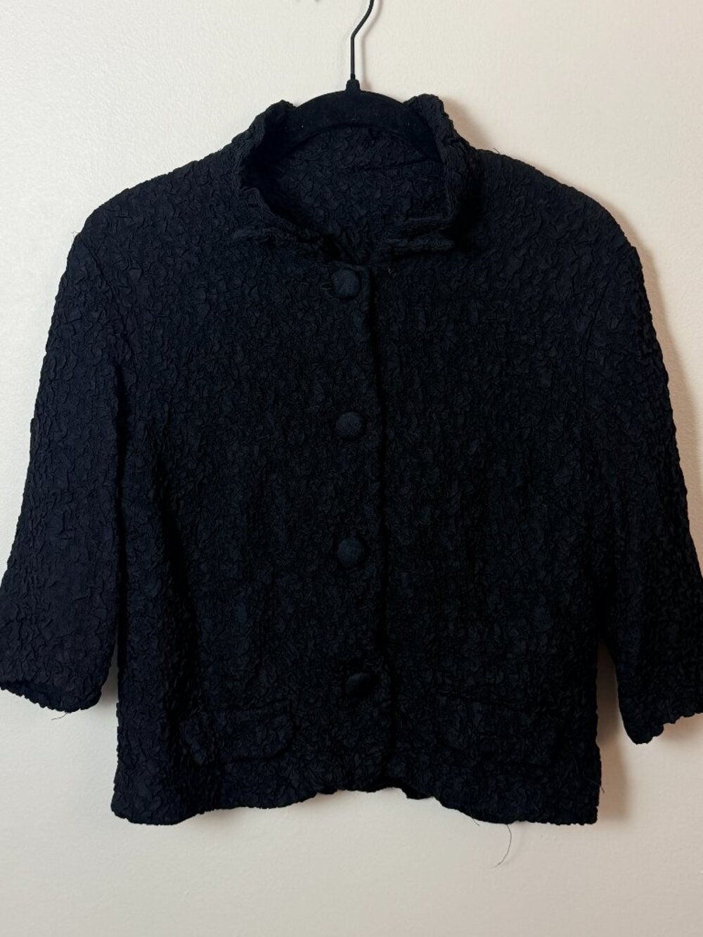 VINTAGE JANE VICTOR 40'S WRINKLED BLACK DAHLIA JACKET S